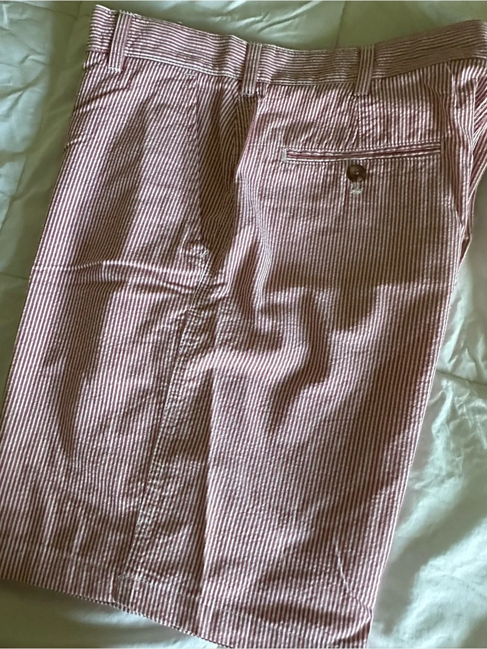 IZOD Men’s Red & White Pinstripe Seersucker Shorts Size 36W